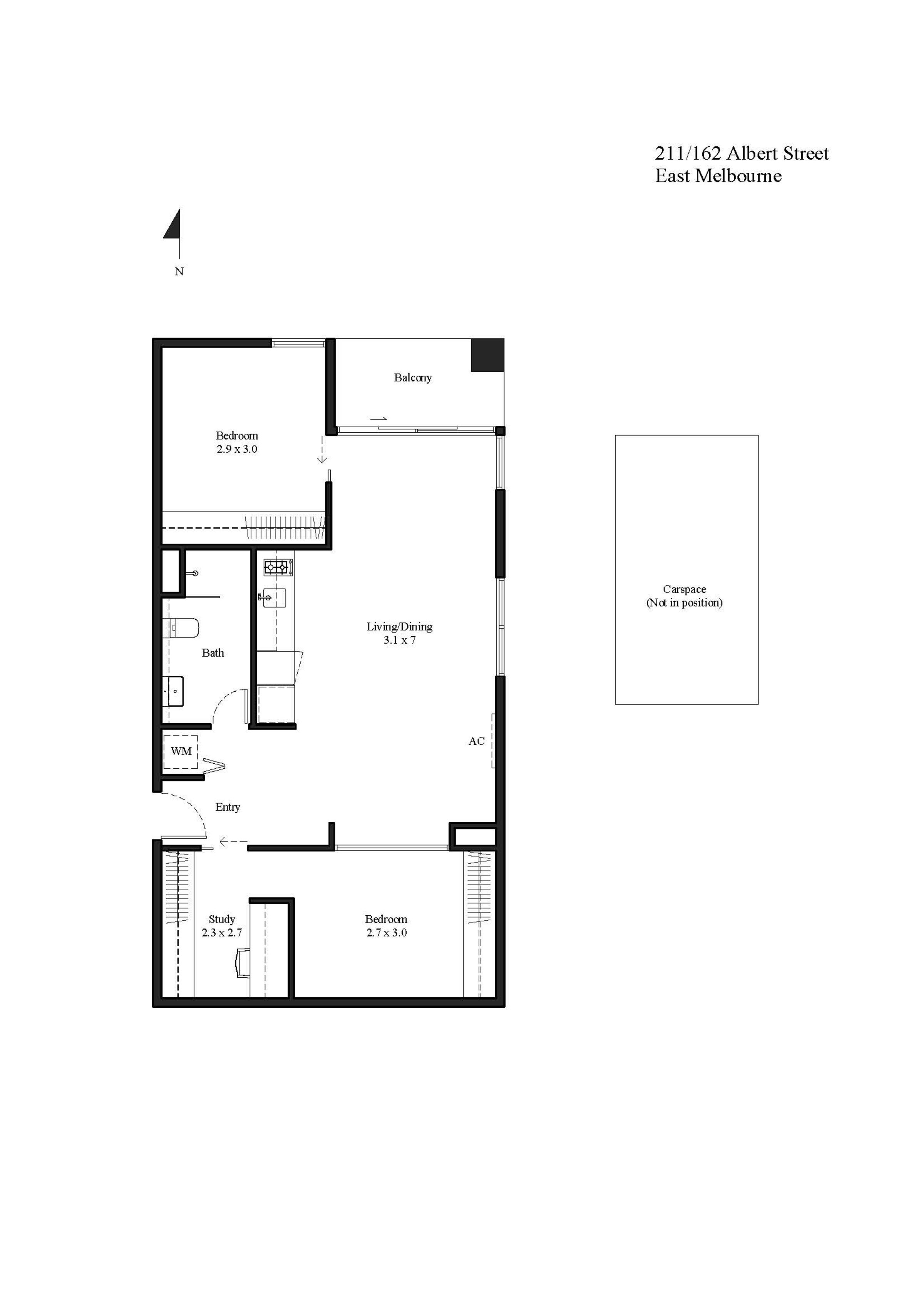 Floor plan for 211 / 162 Albert Street, East Melbourne