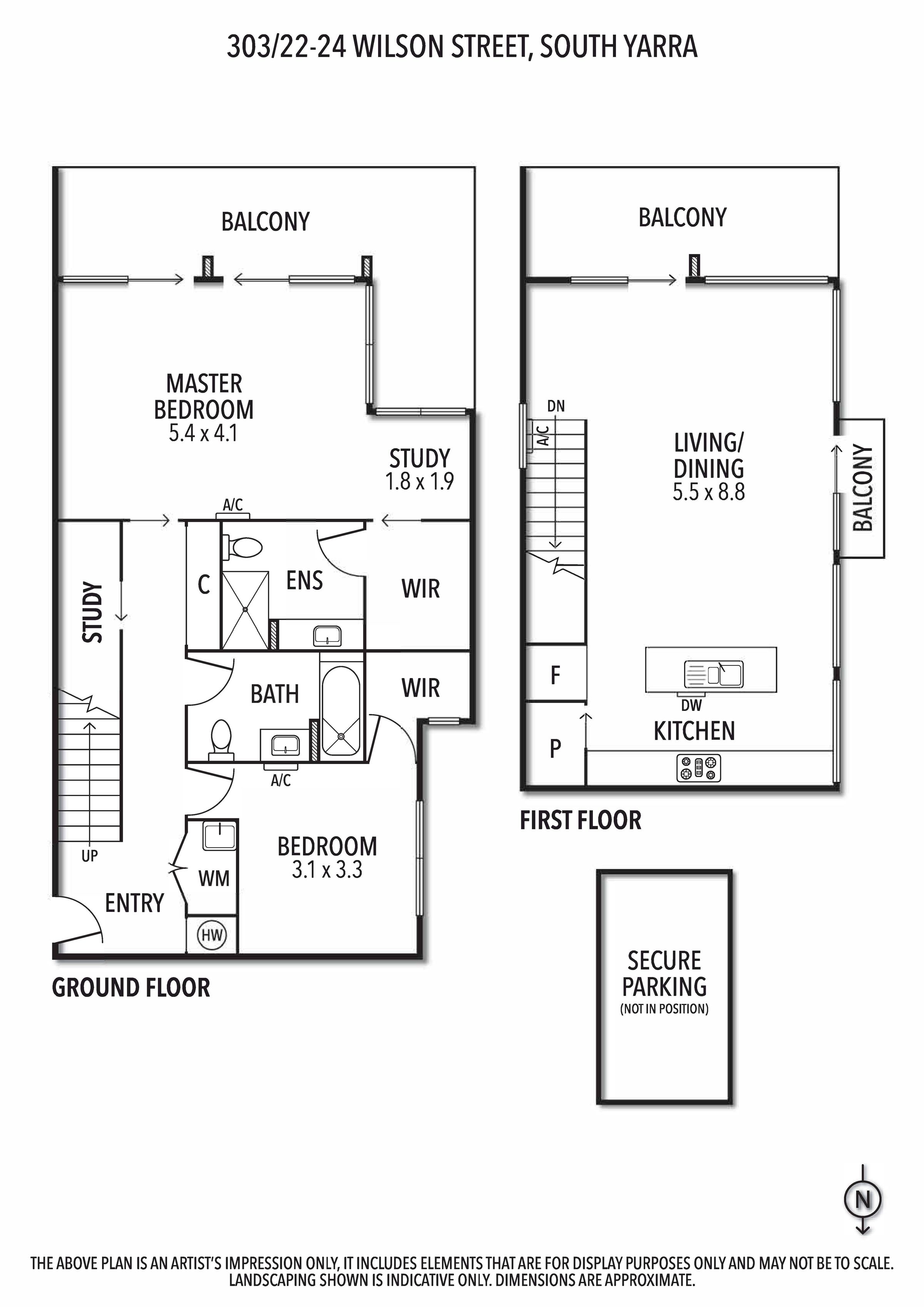 Floor plan for 303 / 22 Wilson Street, South Yarra