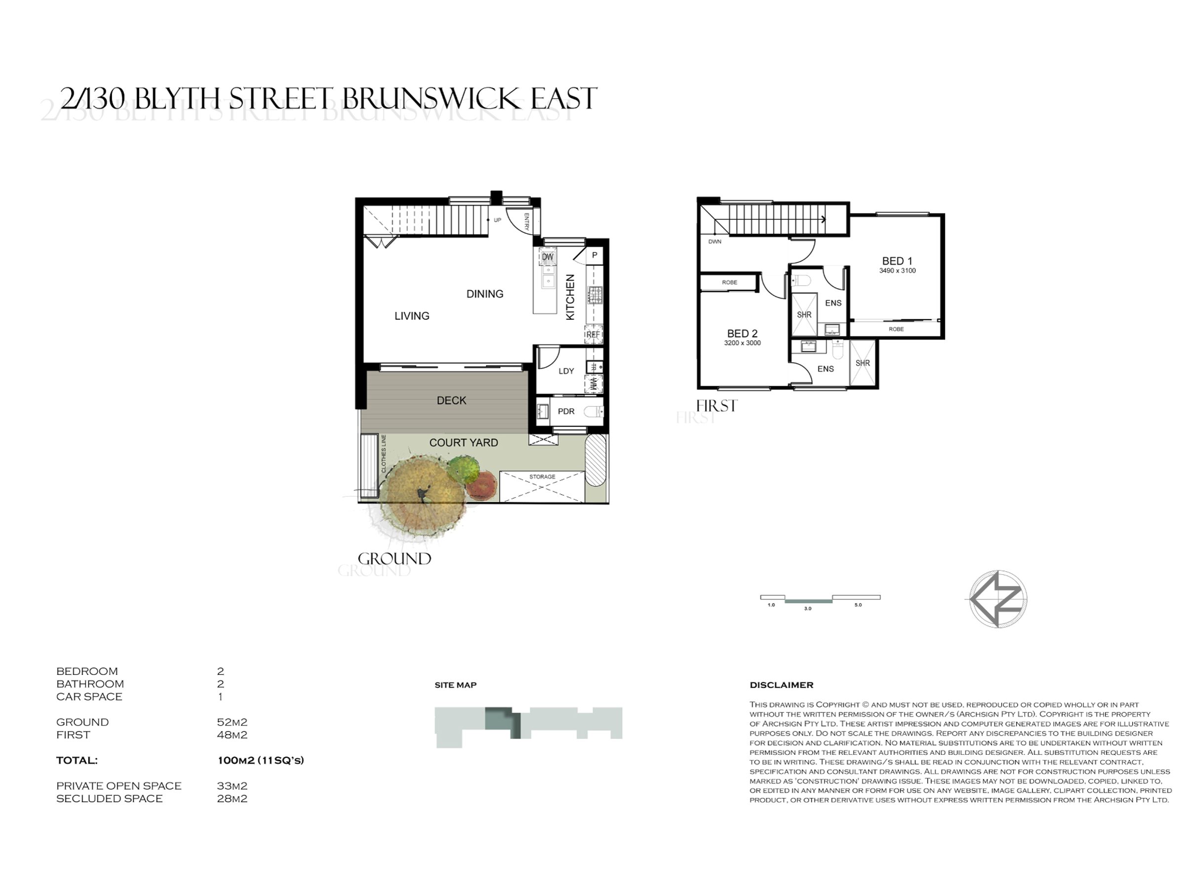 Floor plan for 2 / 130 Blyth Street, Brunswick East