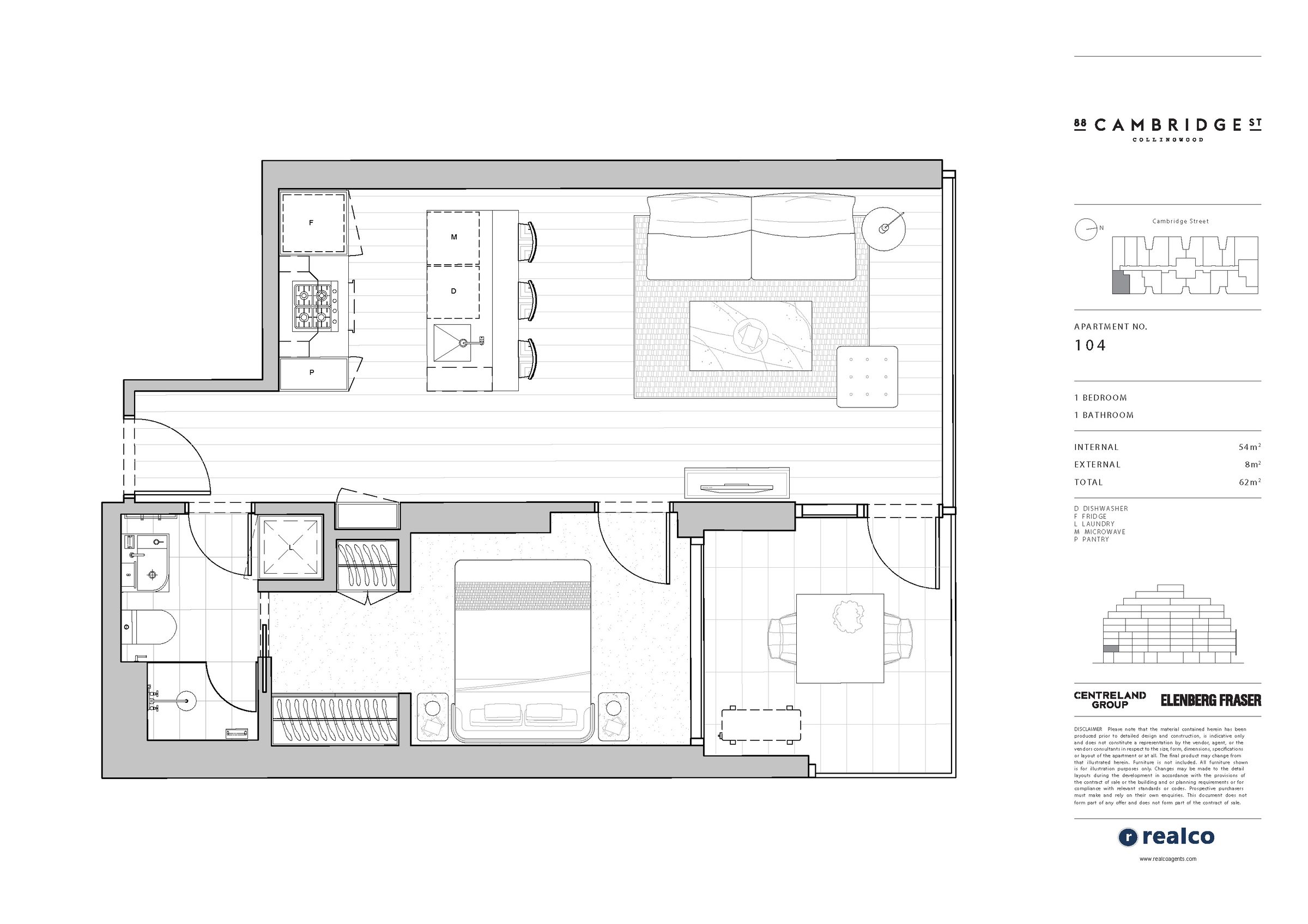 Floor plan for 104 / 88 Cambridge St, Collingwood