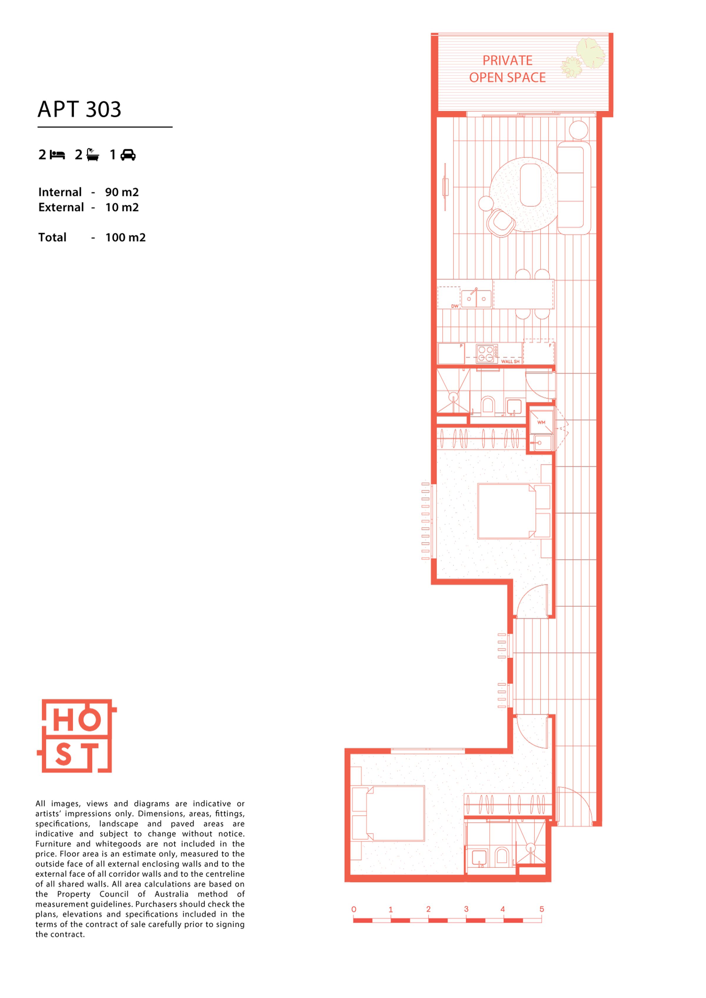 Floor plan for 303 / 8 Hope Street, Brunswick
