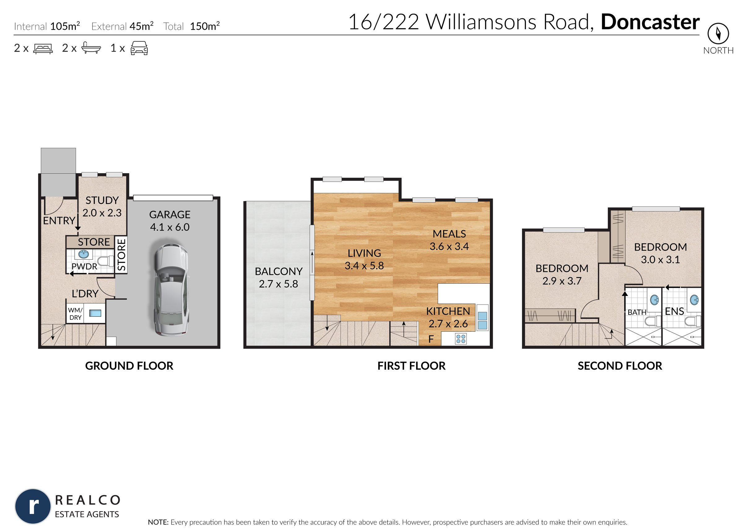 Floor plan for 16 / 222 Williamsons Road, Doncaster
