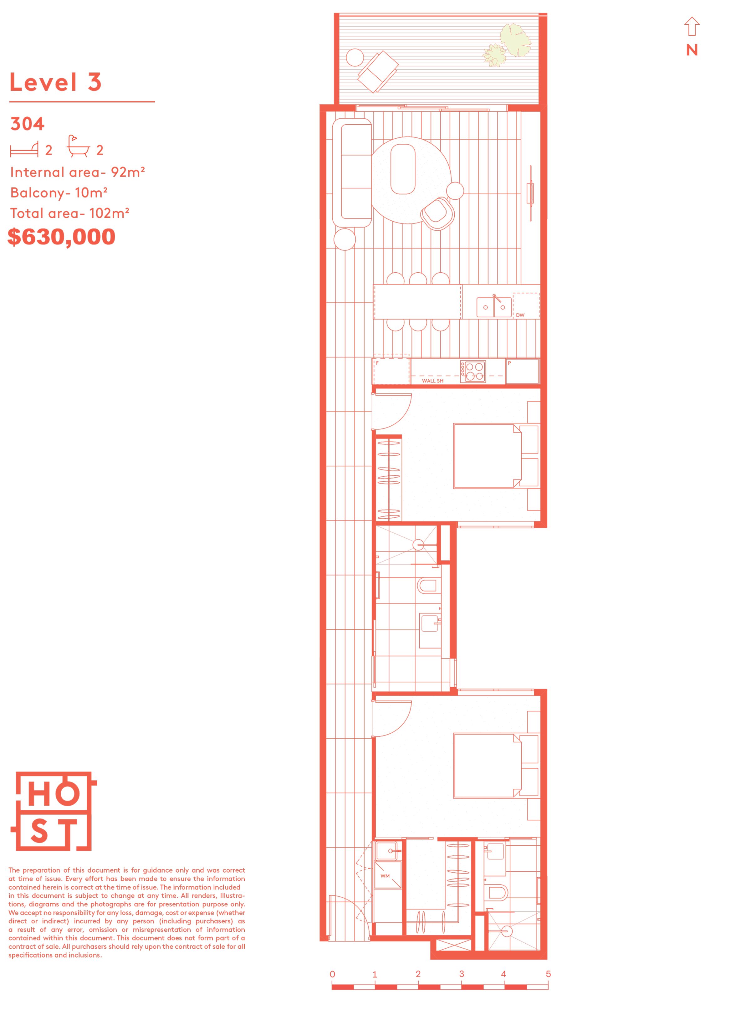 Floor plan for 304 / 8 Hope Street, Brunswick