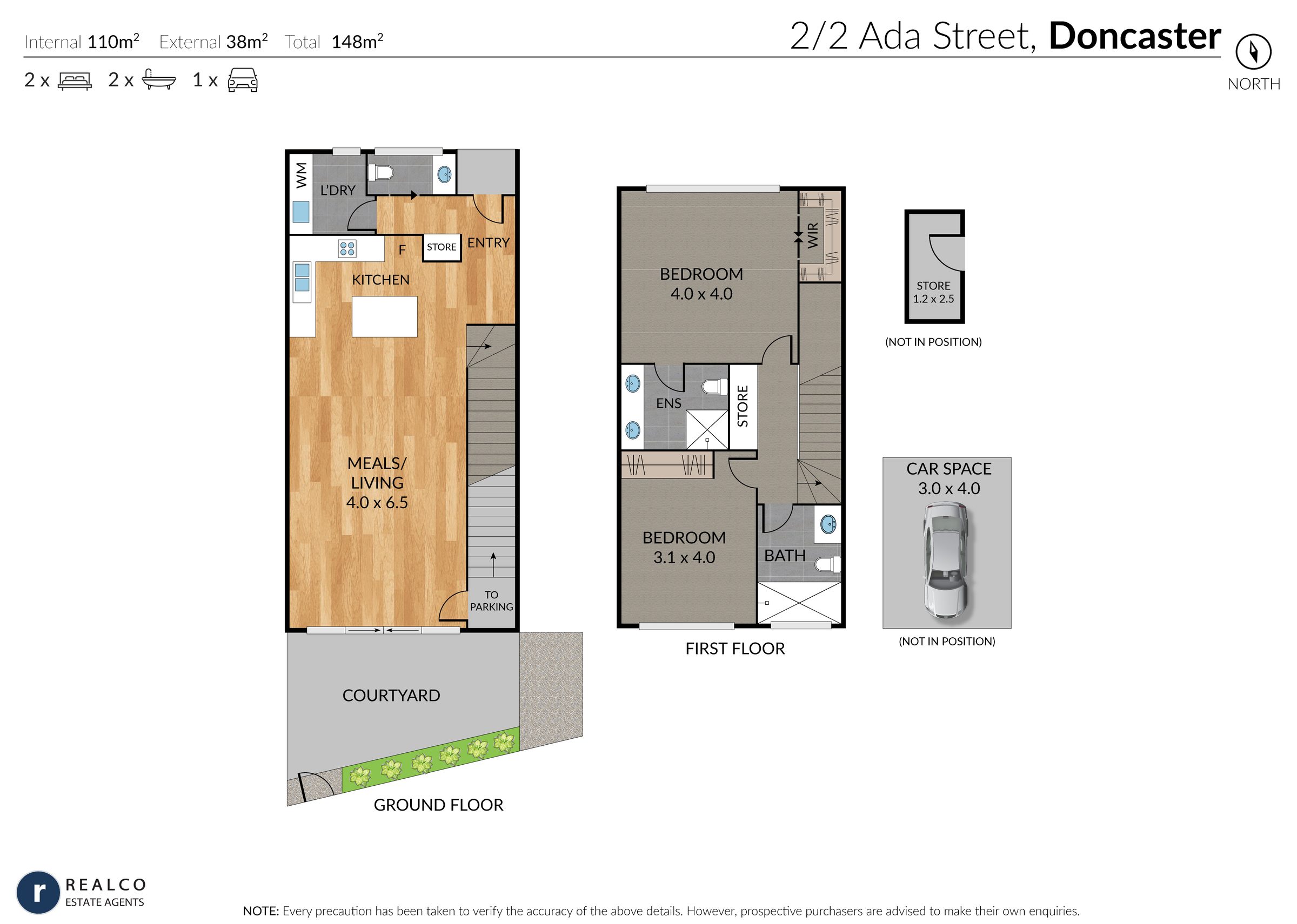 Floor plan for 2 / 2 Ada Street, Doncaster