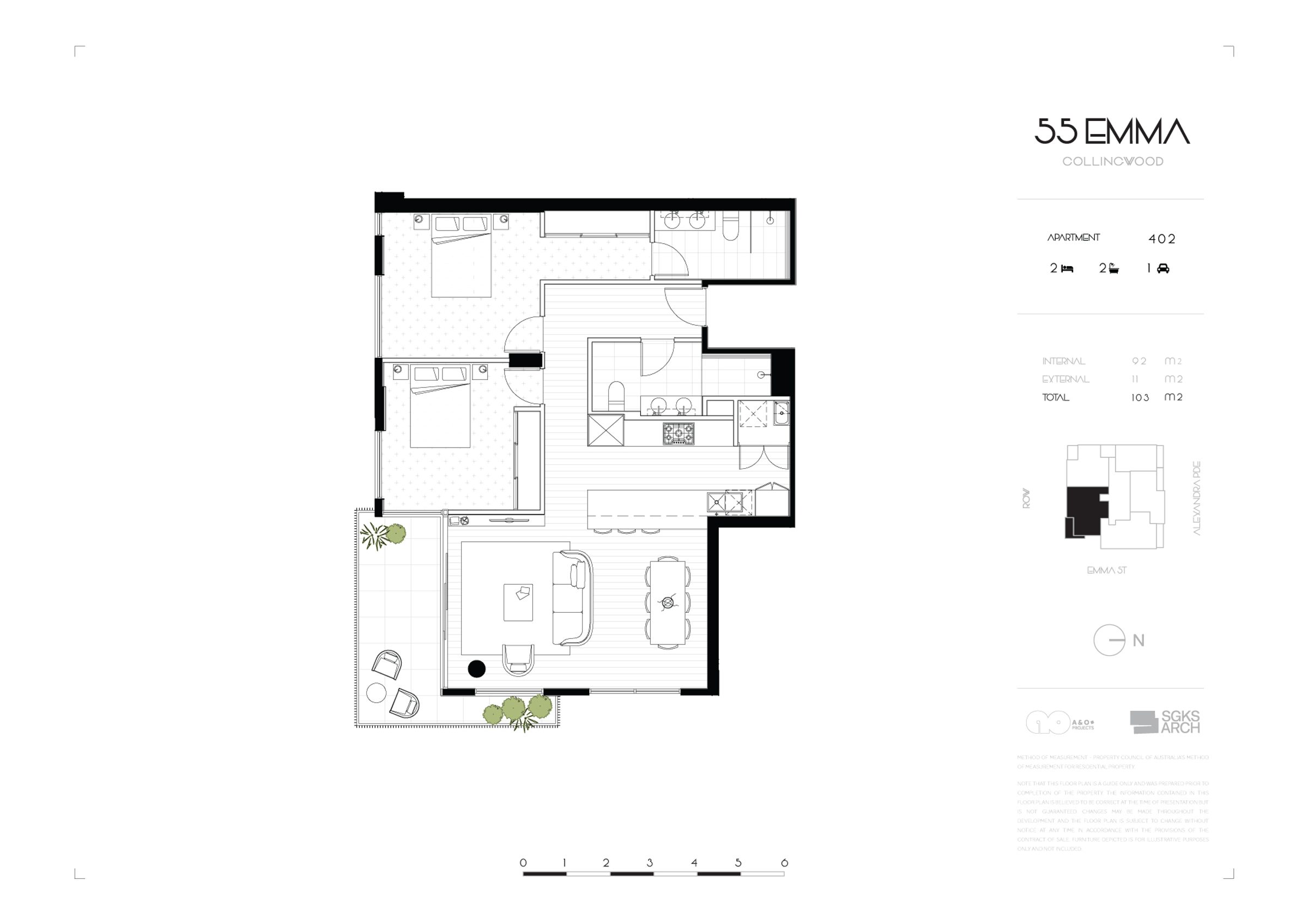 Floor plan for 402 / 55 Emma Street, Collingwood